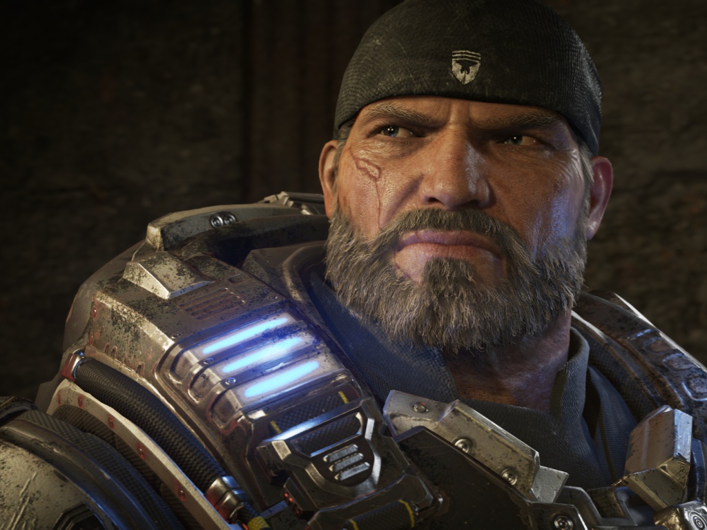 Мужчина воин персонаж компьютерной игры Gears 5, 2019