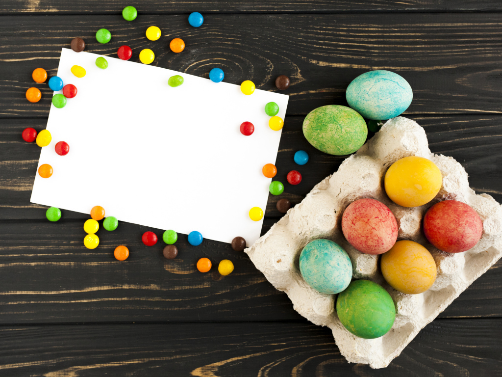 Шаблон поздравительной открытки на праздник Пасха