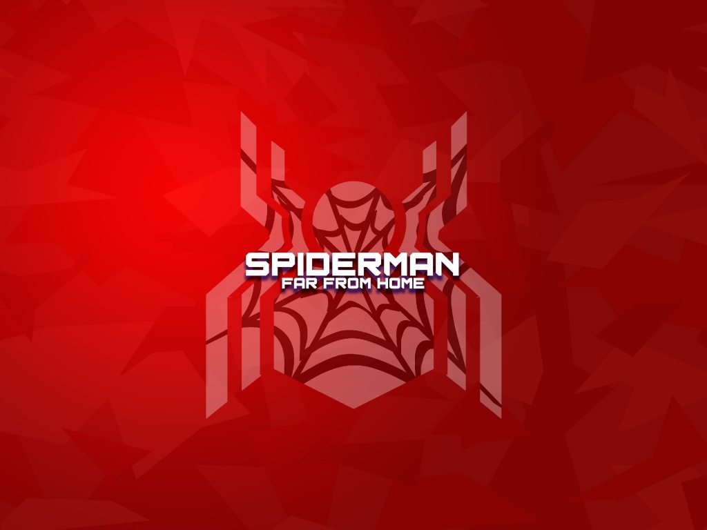 Логотип фильма Человек-паук: Вдали от дома на красном фоне