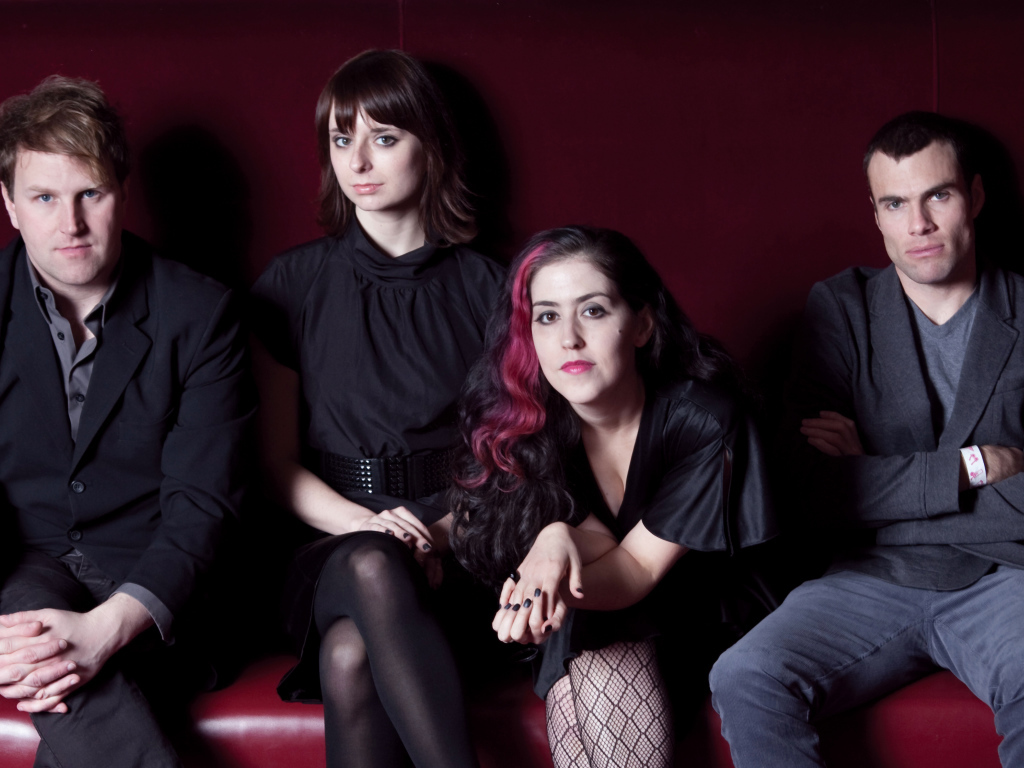 American band Freezepop in black outfits