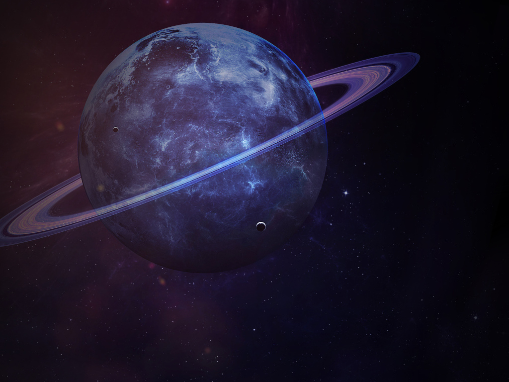 Большая планета солнечной системы Сатурн с кольцами