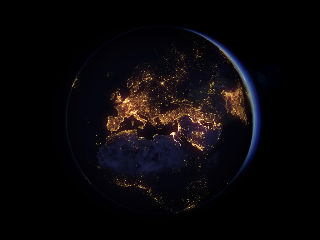 Вид на планету Земля из космоса