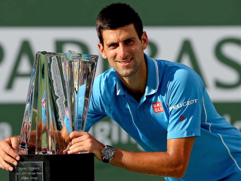 Serbian tennis player Novak Djokovic with a reward
