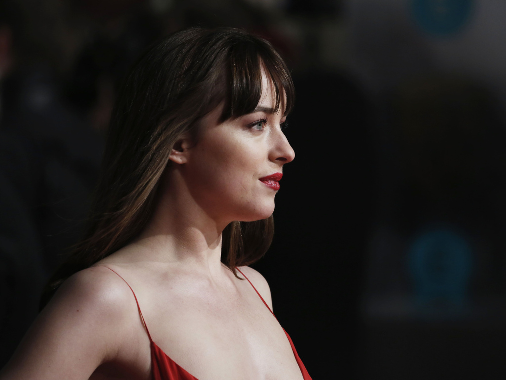 Beautiful brunette actress Dakota Johnson