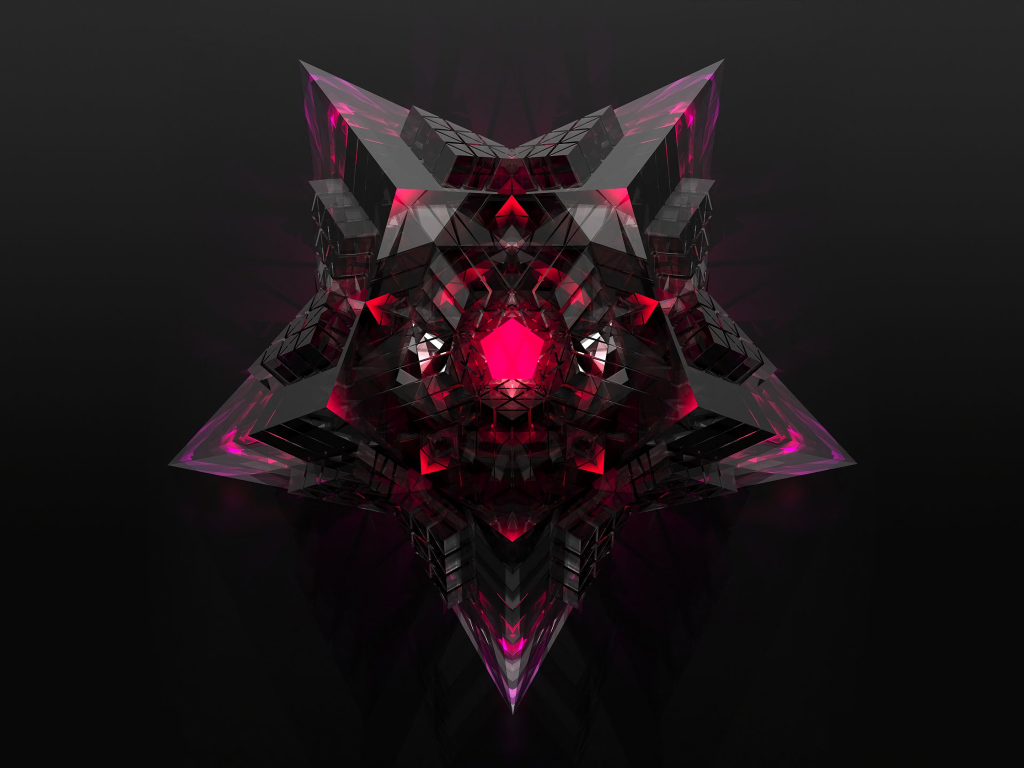 Красивая звезда на сером фоне 3д графика