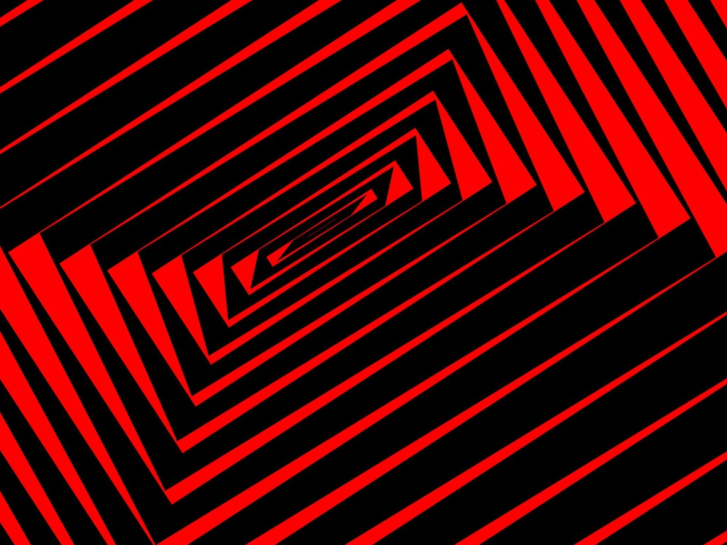 Черные и красные спиральные линии, иллюзия 