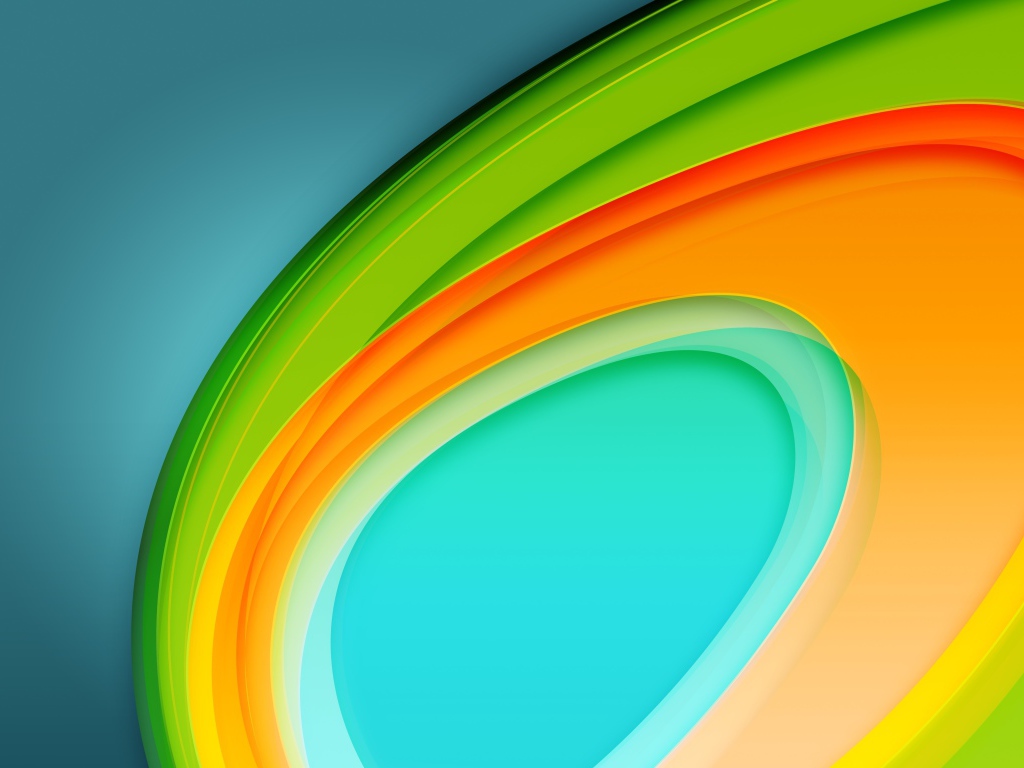 Разноцветные абстрактные овалы  на голубом фоне