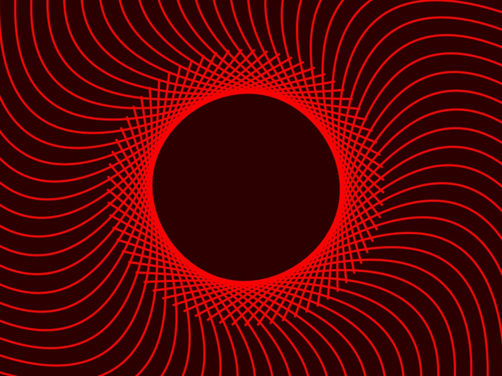 Красный абстрактный круг с линиями 