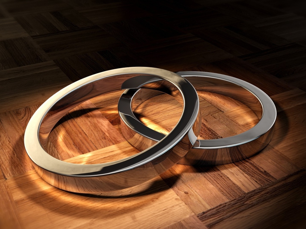 Два серых кольца на полу 3д графика 