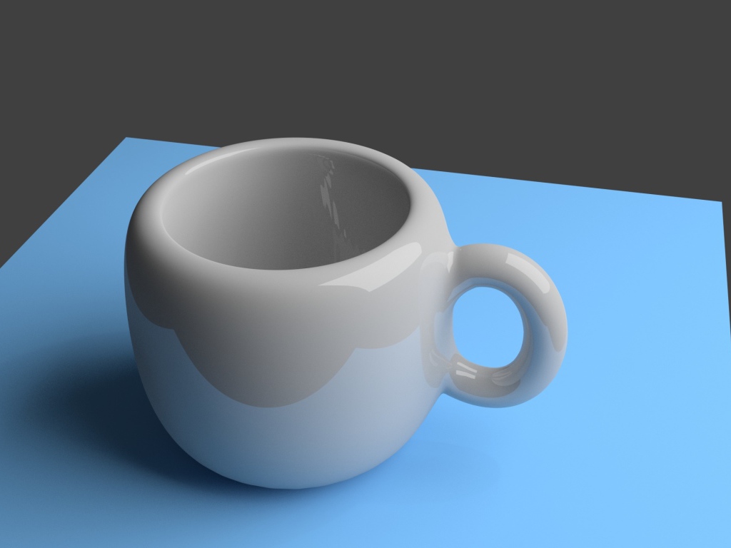 Белая 3д кружка на сером фоне