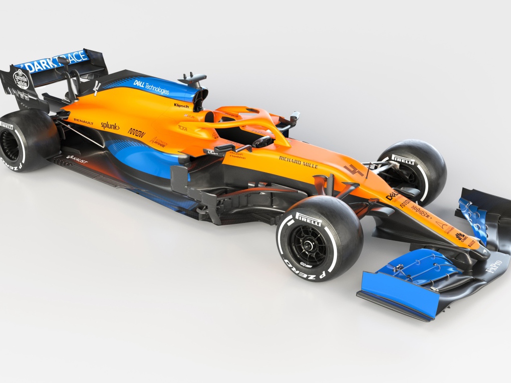 Гоночный автомобиль McLaren MCL35,  2020 года вид сверху 