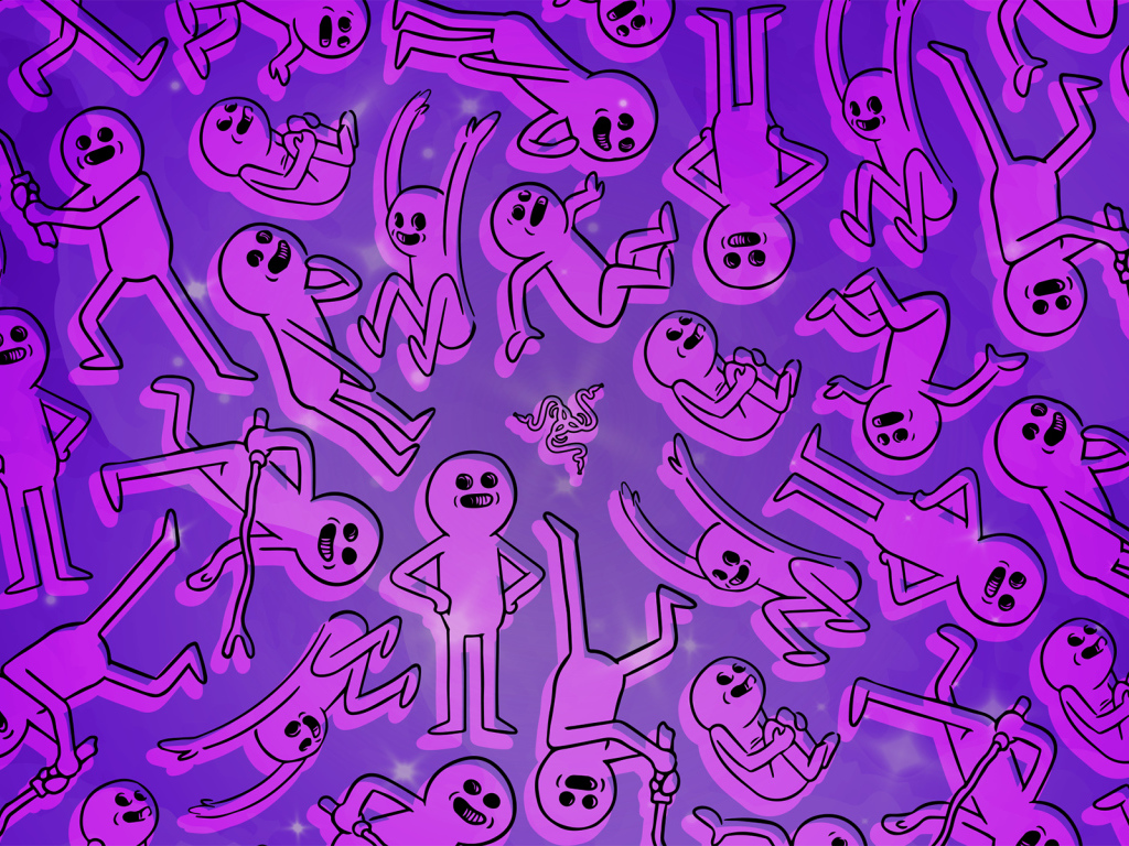 Розовые человечки фон  Razer