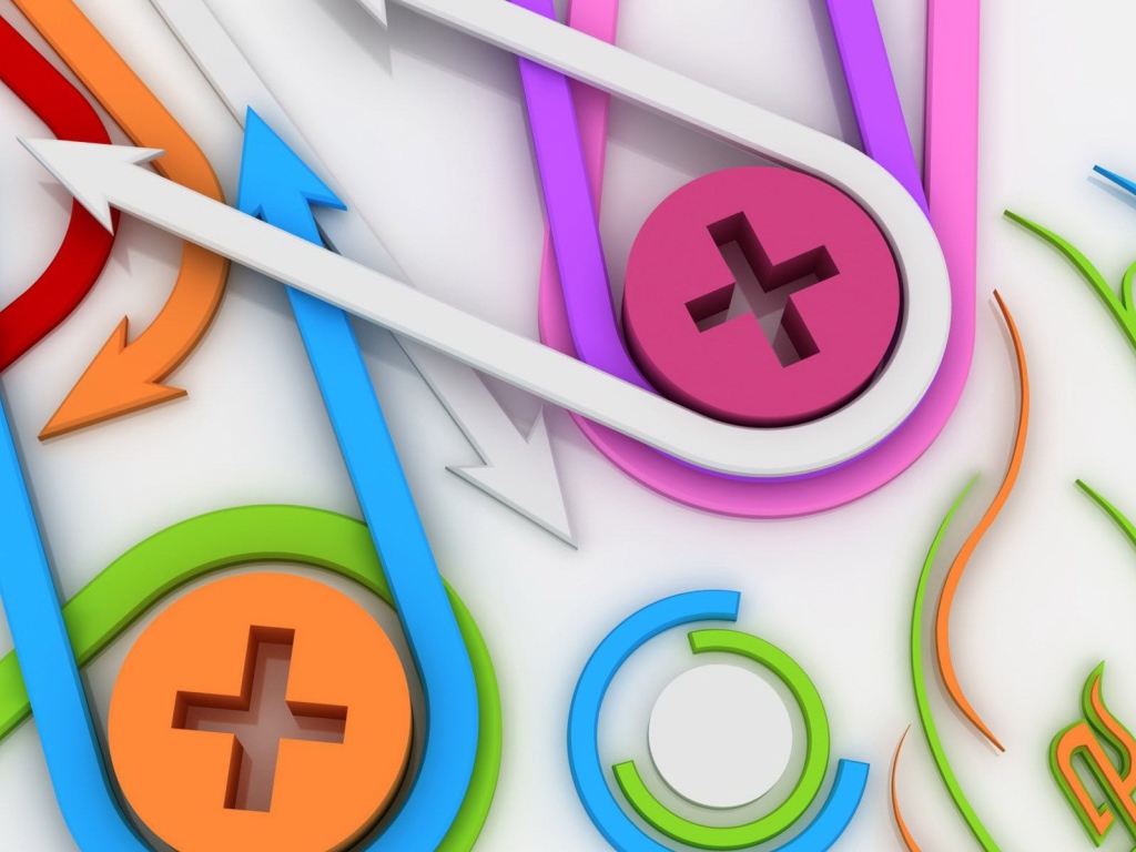 Стрелки и знаки на белом фоне