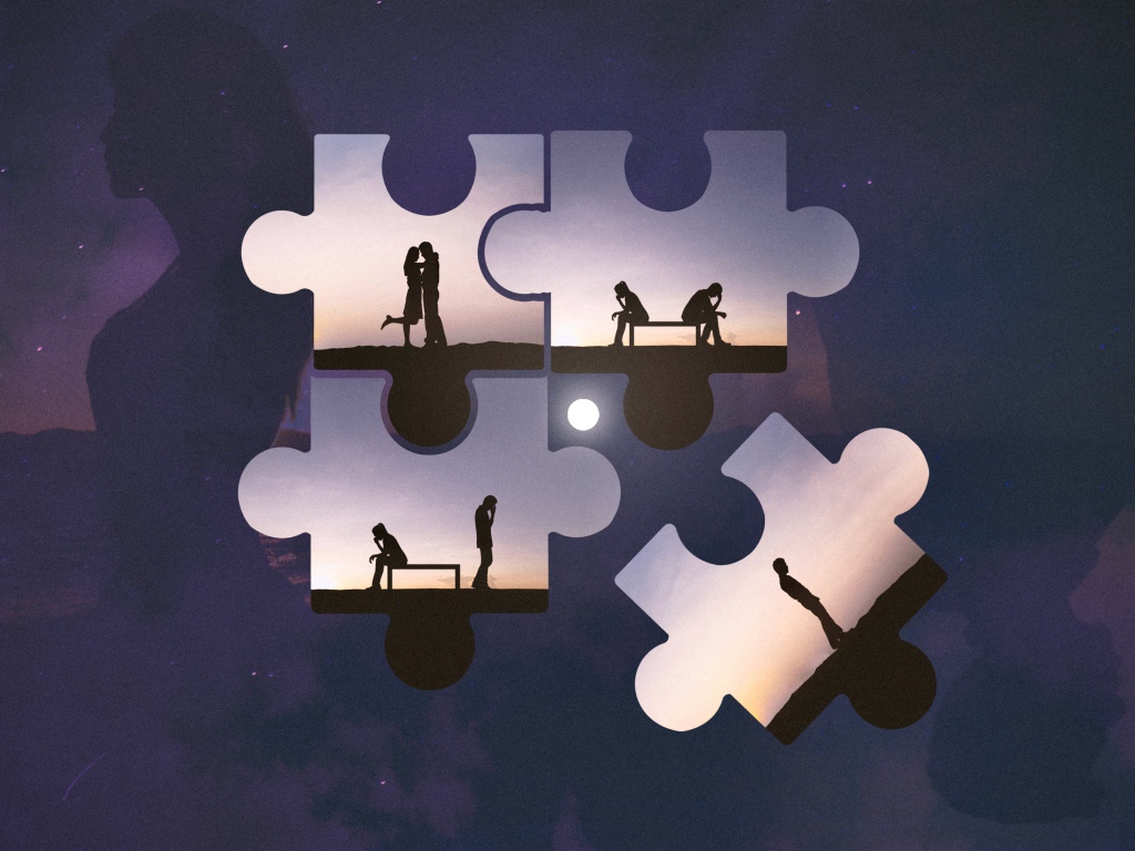 Пазлы с влюбленной парой 