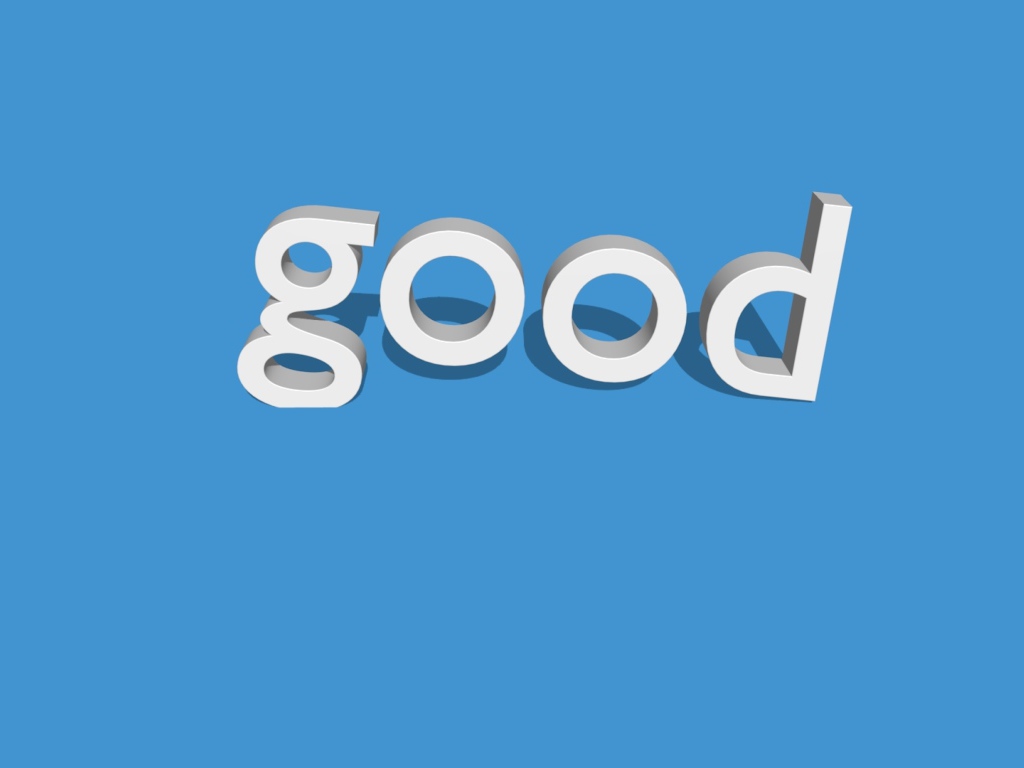 Белая надпись на английском good на голубом фоне