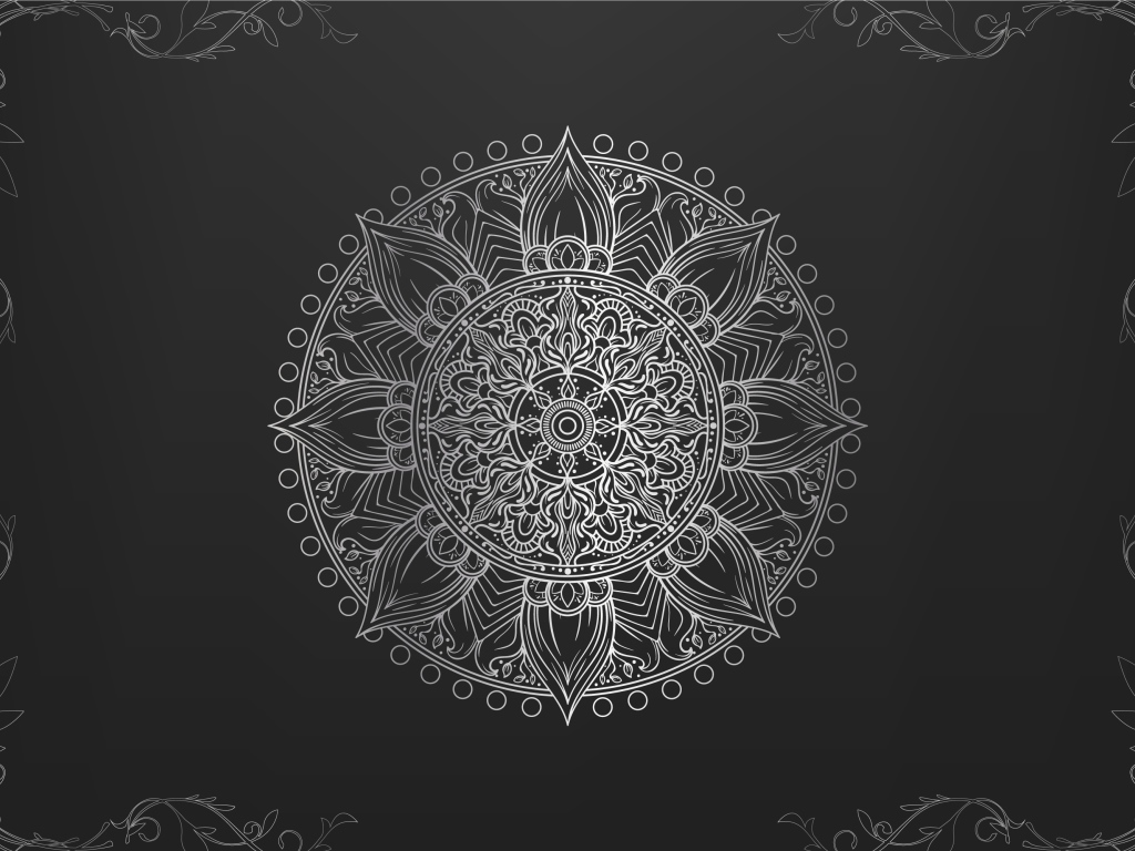 Необычный красивый белый рисунок на черном фоне