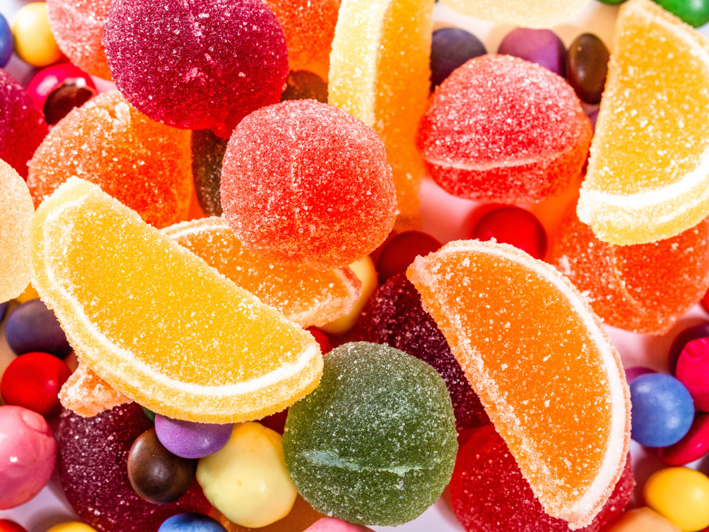 Разноцветный сладкий мармелад крупным планом