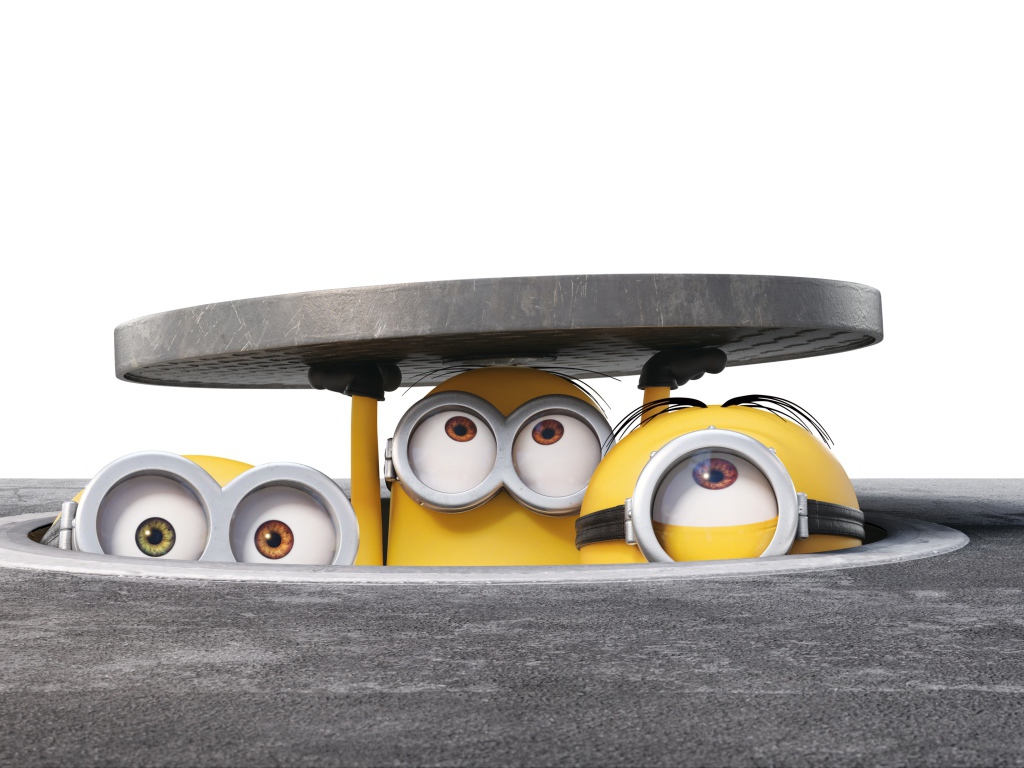 Minions peep out of the hatch