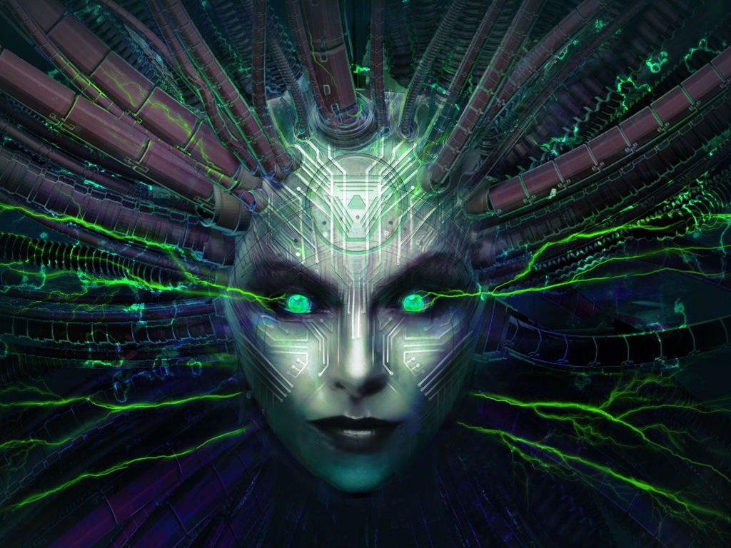Лицо с проводами компьютерная игра System Shock