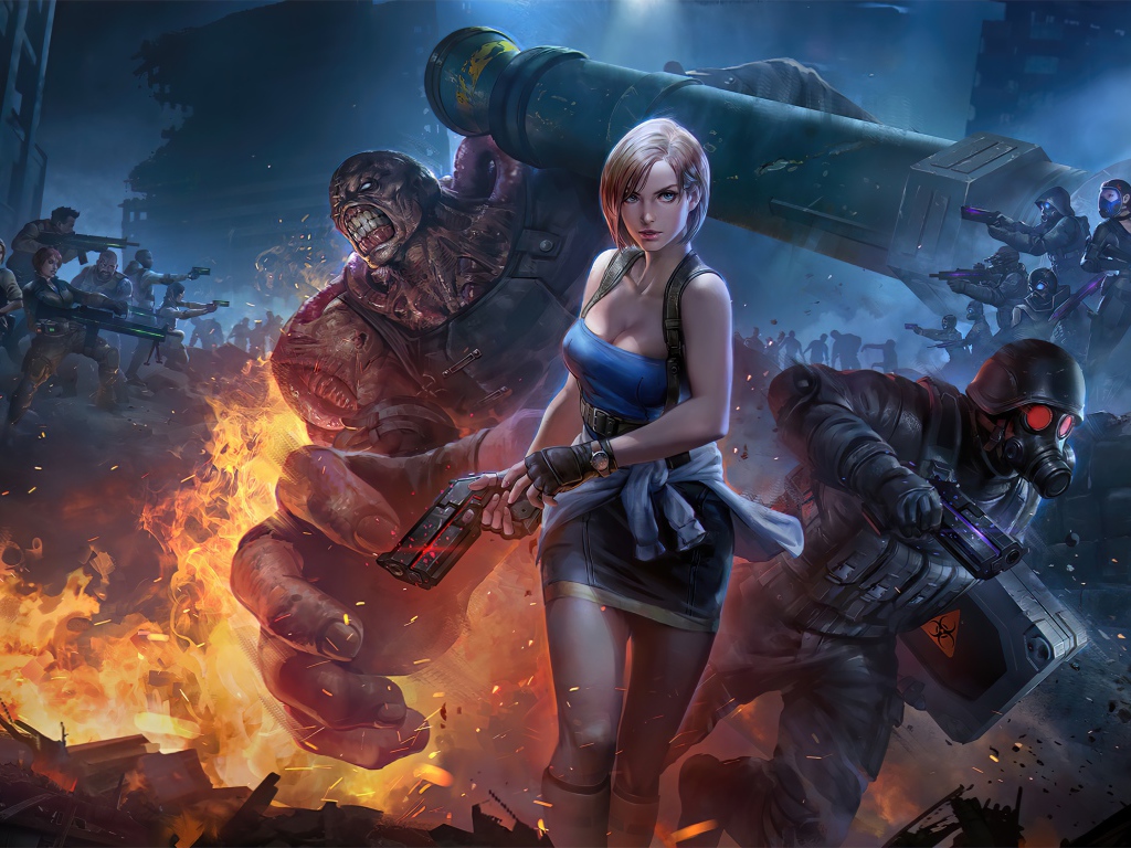 Кадр новой компьютерной игры Resident Evil 3, 2020 года