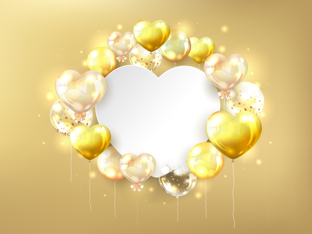 Белый фон с сердечками для поздравления 