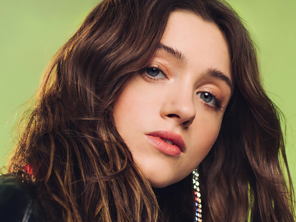 Beautiful girl Natalia Dyer face close up