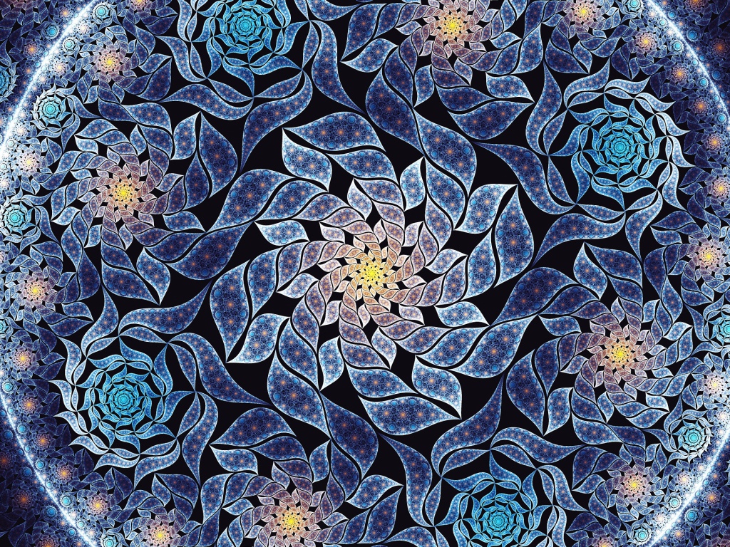 Красивый синий цветок мандала крупным планом