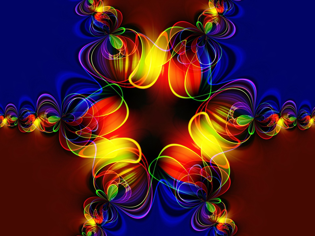 Красивый разноцветный симметричный цветок