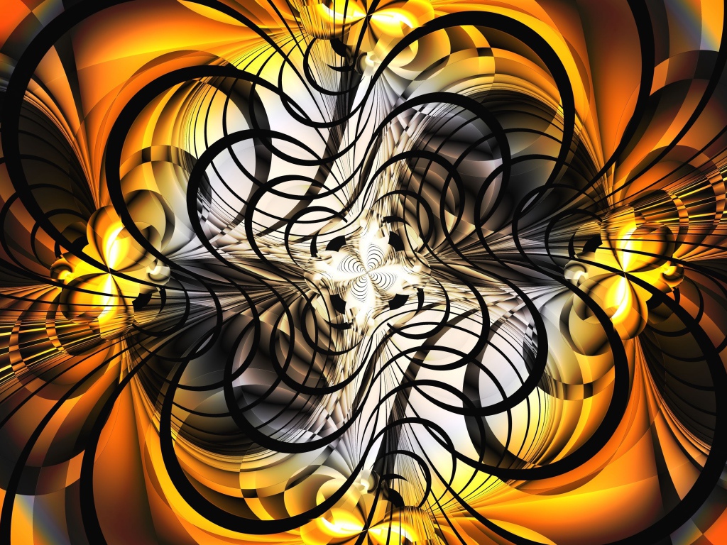 Черно- оранжевый абстрактный рисунок 