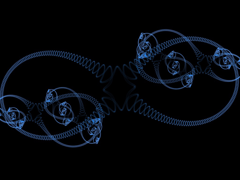 Голубые спирали на черном фоне