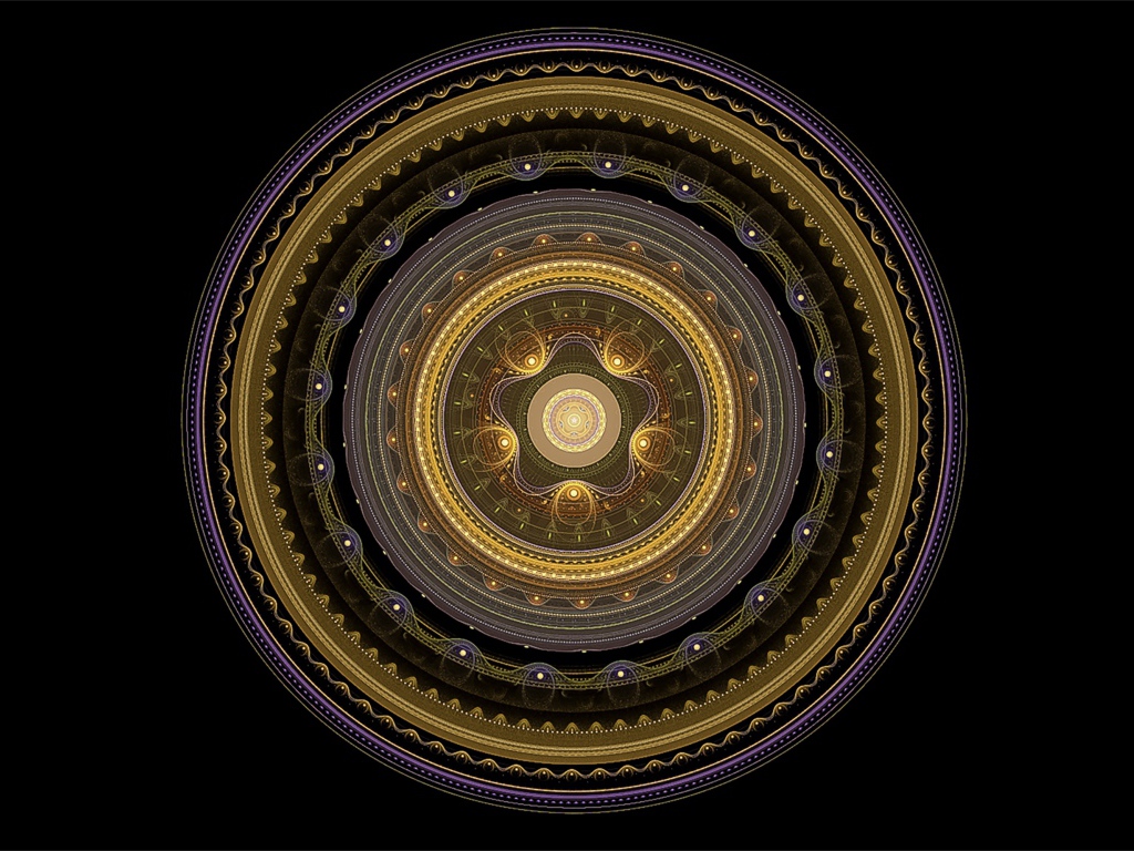 Золотой рисунок мандала на черном фоне