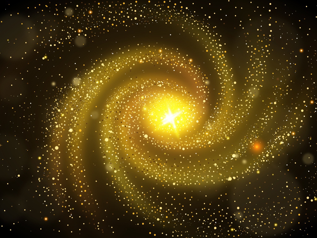 Золотая бесконечность с яркой звездой