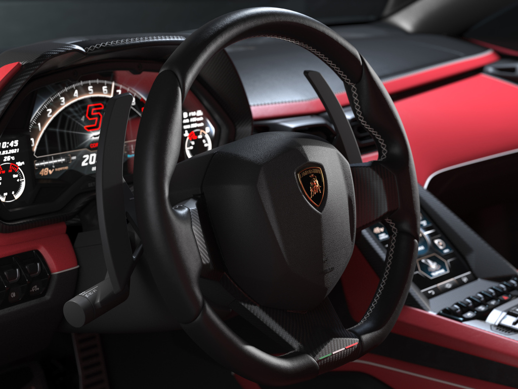 Кожаный салон автомобиля Lamborghini Countach LPI 800-4, 2022 года