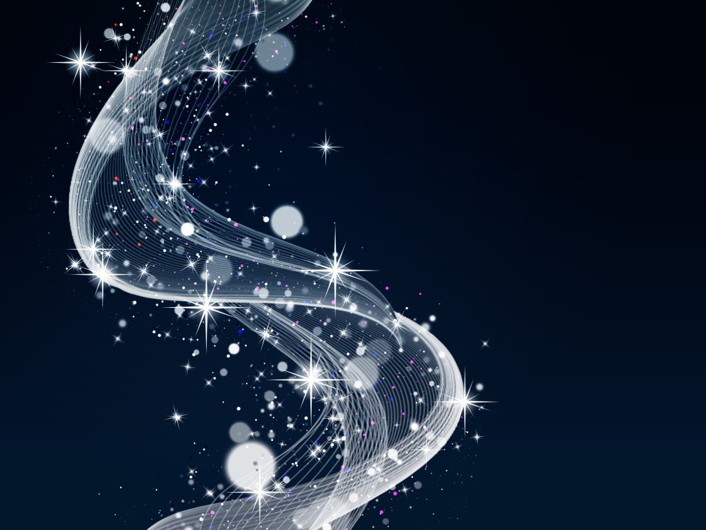 Красивая белая волна со звездами на синем фоне 