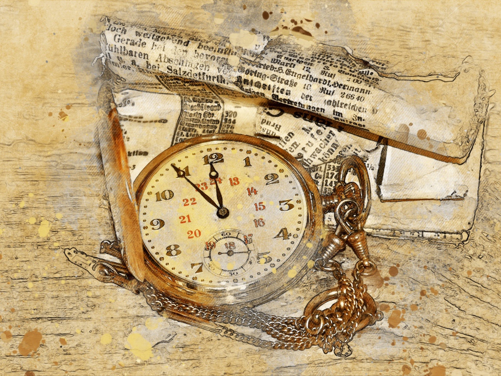 Карманные часы со старой бумагой