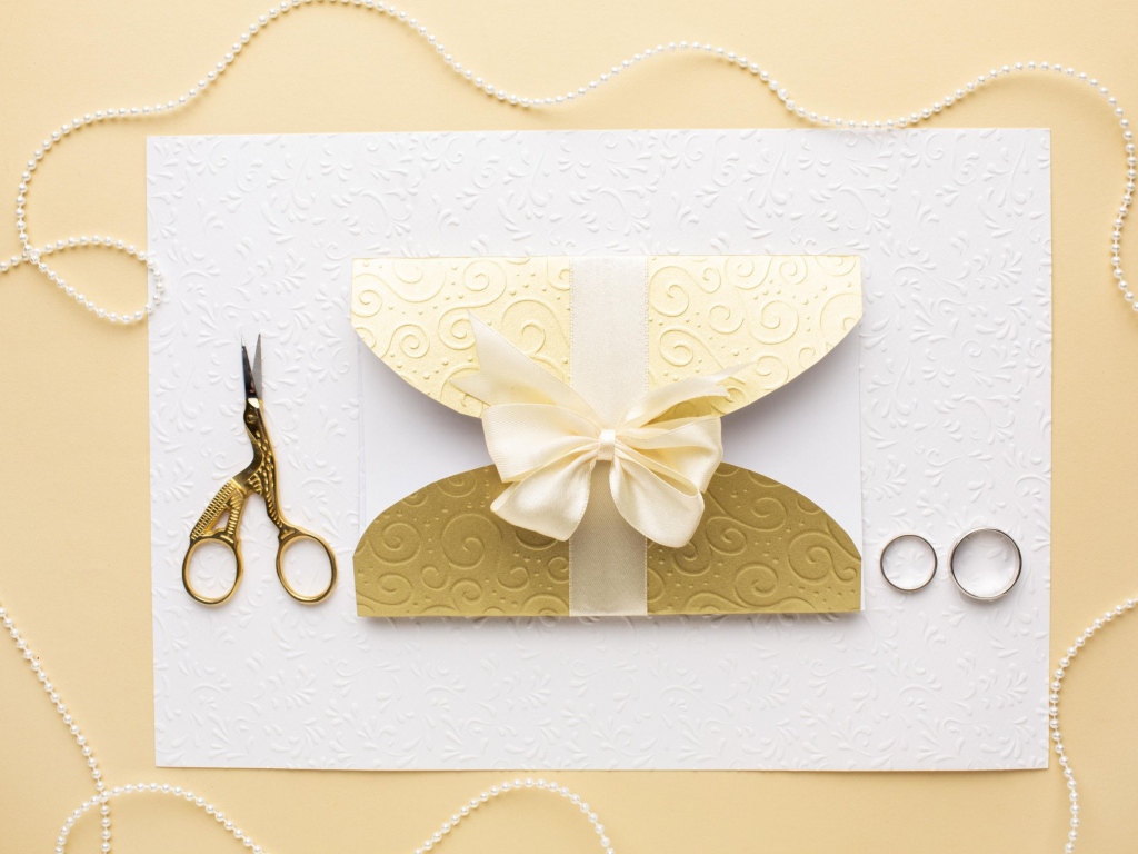 Приглашение на свадьбу с кольцами 