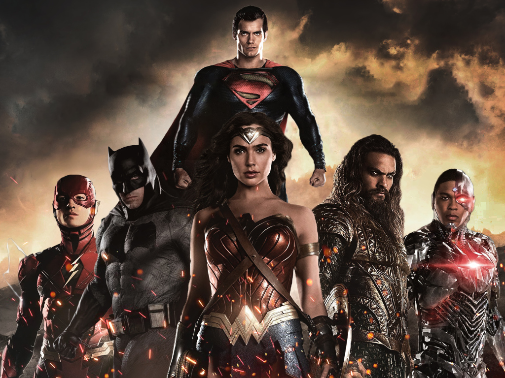 Крутой супергеройский постер фильма  Лига справедливости Зака Снайдера, 2021
