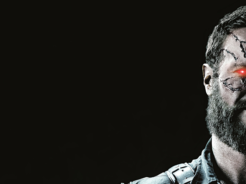 Кано персонаж фильма Мортал Комбат на черном фоне