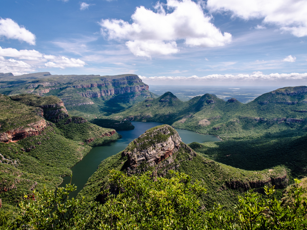 Красивый вид на реку в каньоне, ЮАР 