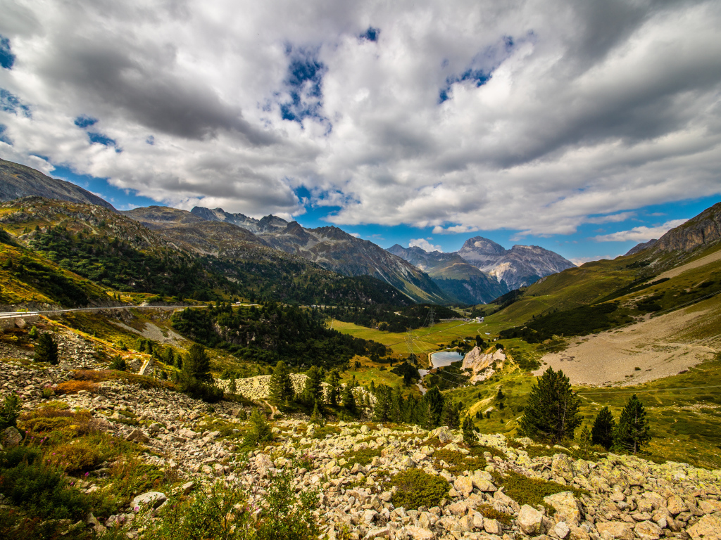 Перевал Альбула, Альпы. Швейцария