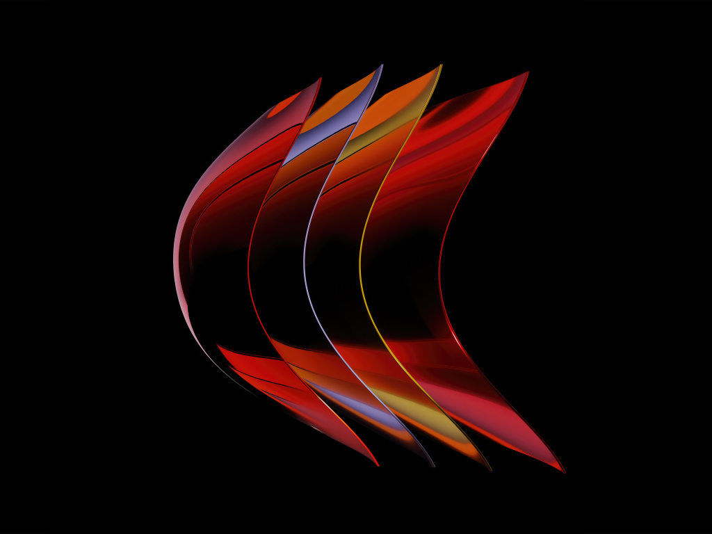 Абстрактные красные 3д формы на черном фоне