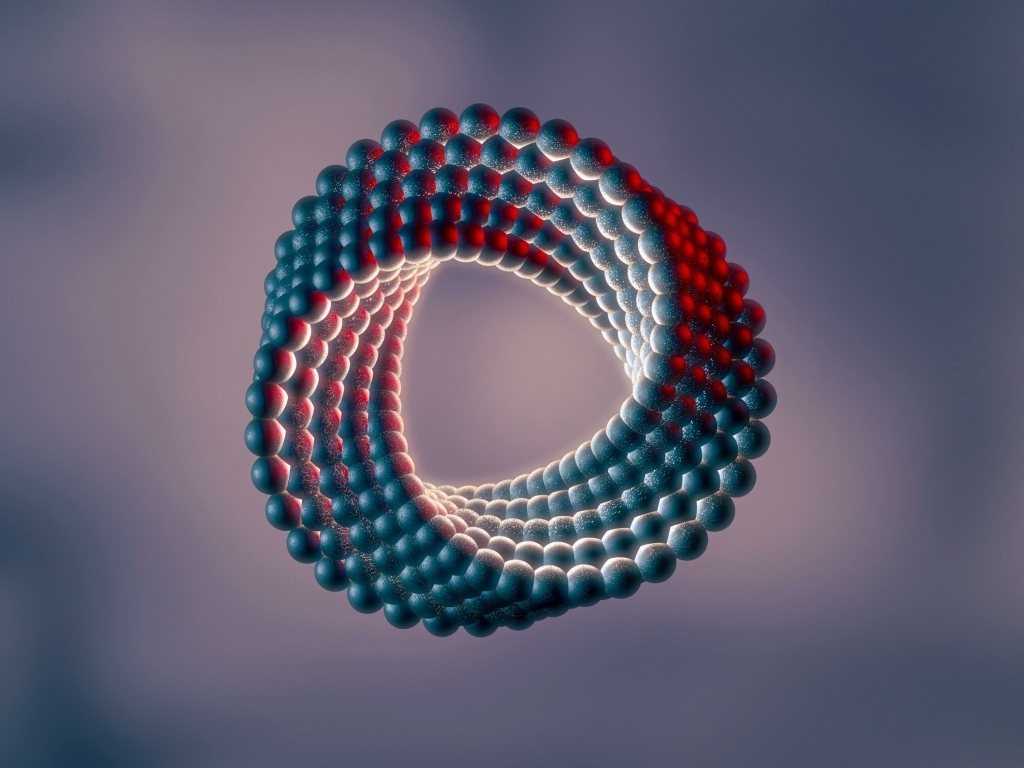 Абстрактная спираль из металлических шаров