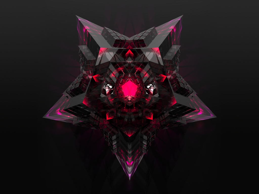 Большая 3д звезда на черном фоне