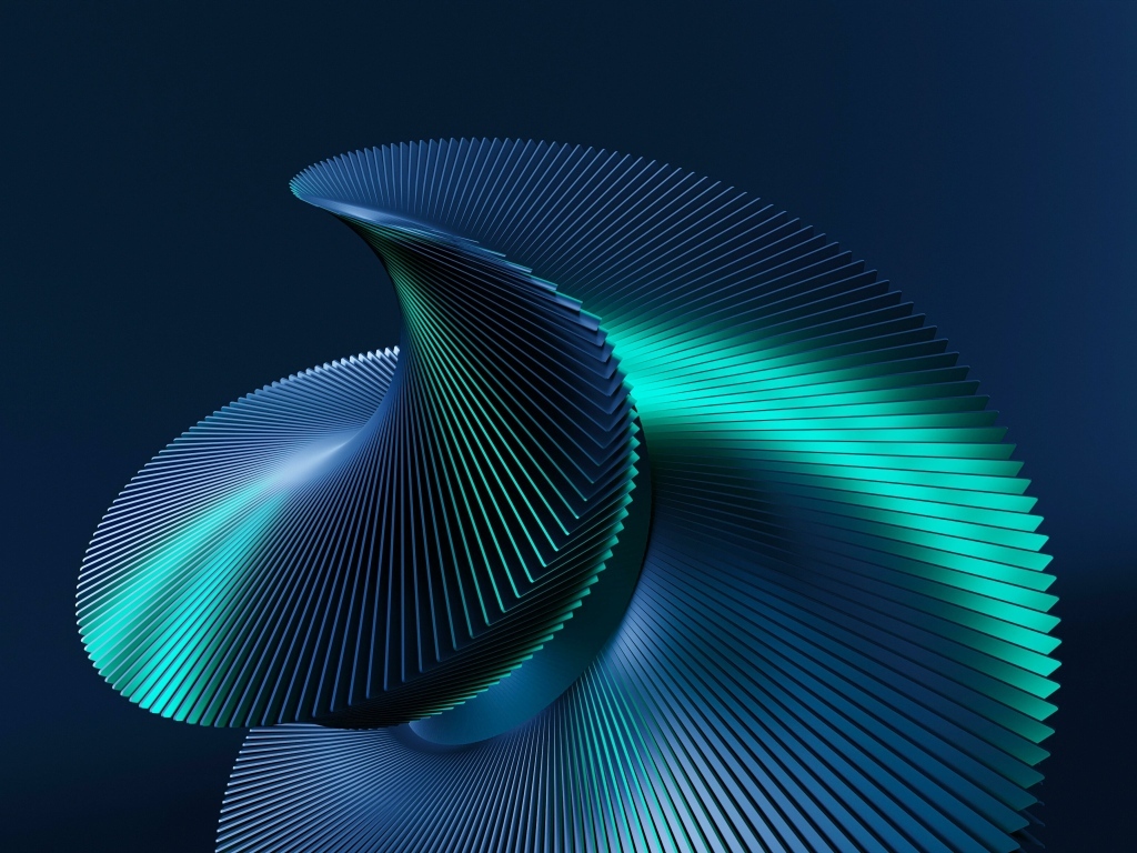 Металлическая спираль на черном фоне 3д графика