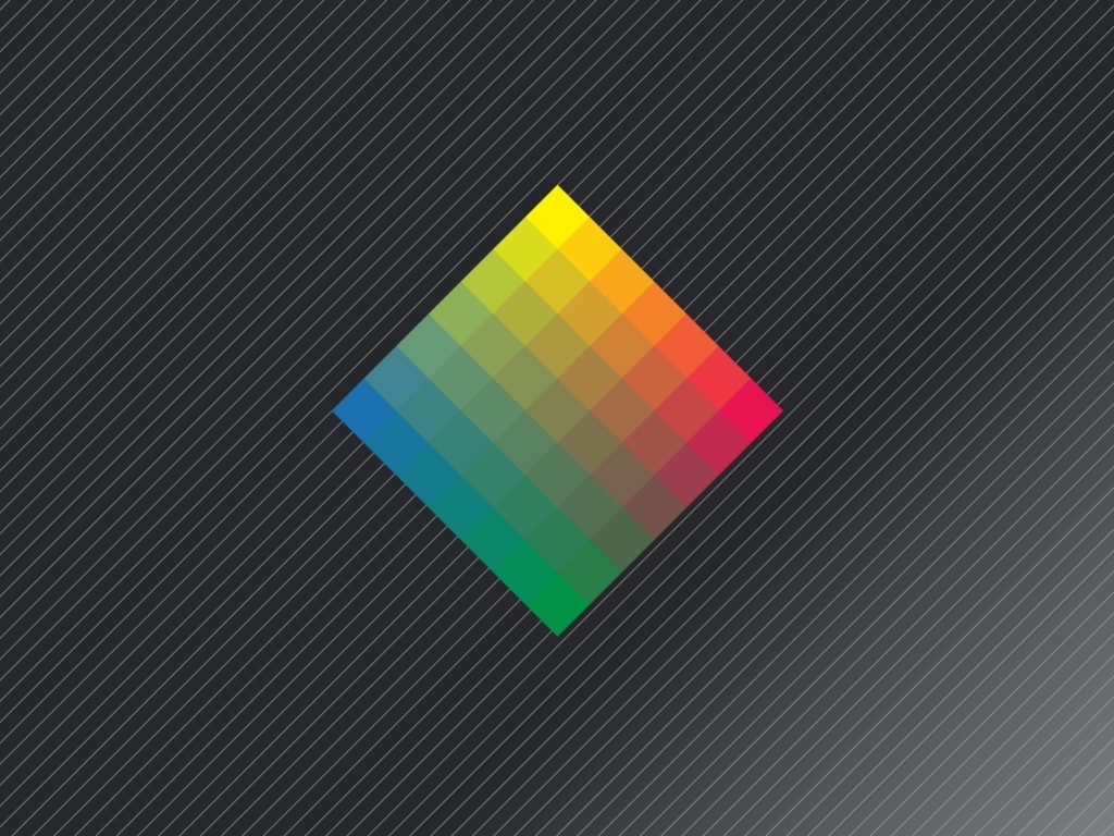 Разноцветный ромб на сером фоне