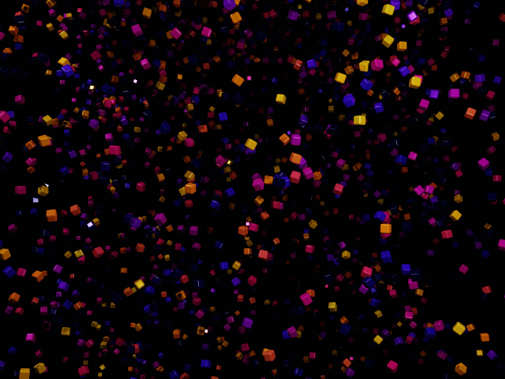 Разноцветные абстрактные кубики в воздухе