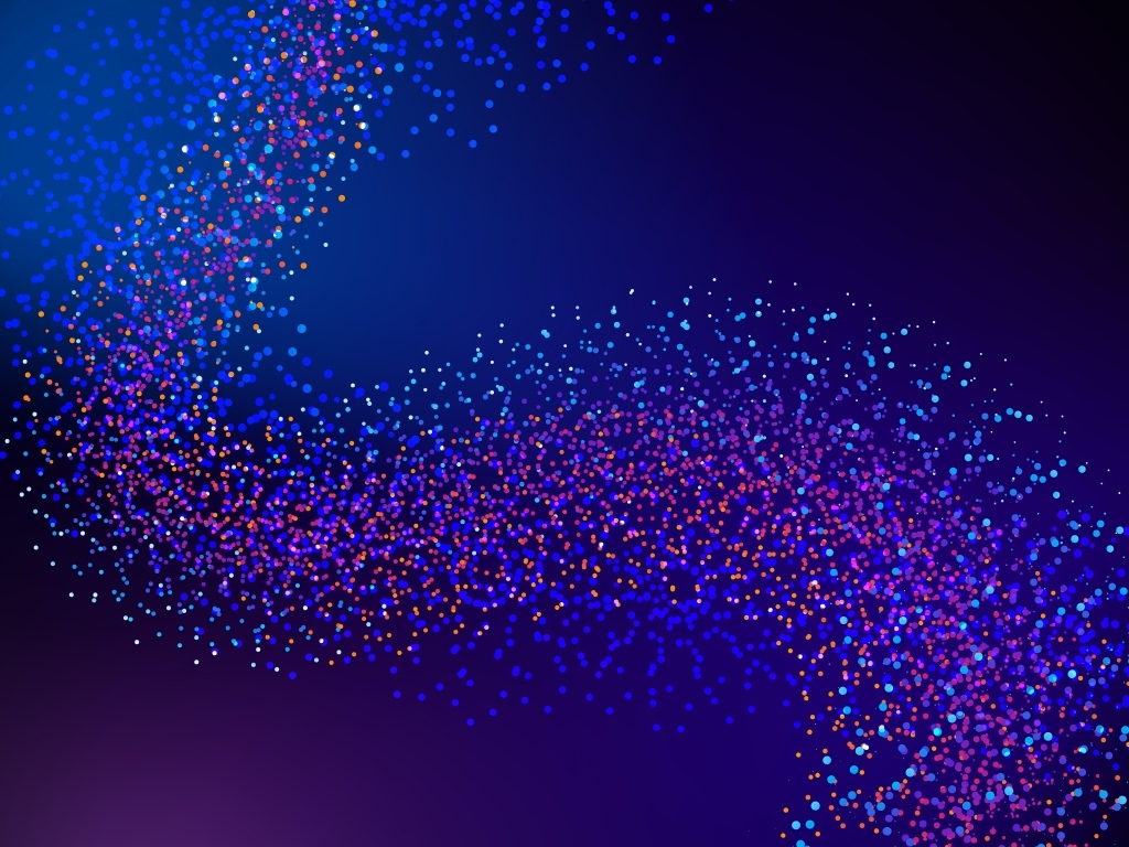 Звездная неоновая пыль на синем фоне