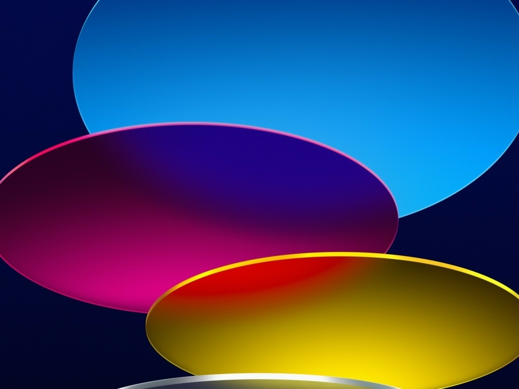 Три разноцветных круга на синем фоне, 3д