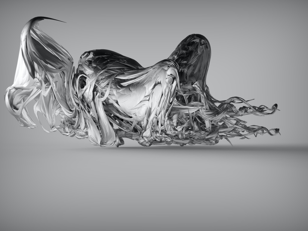 Необычный арт объект на сером фоне