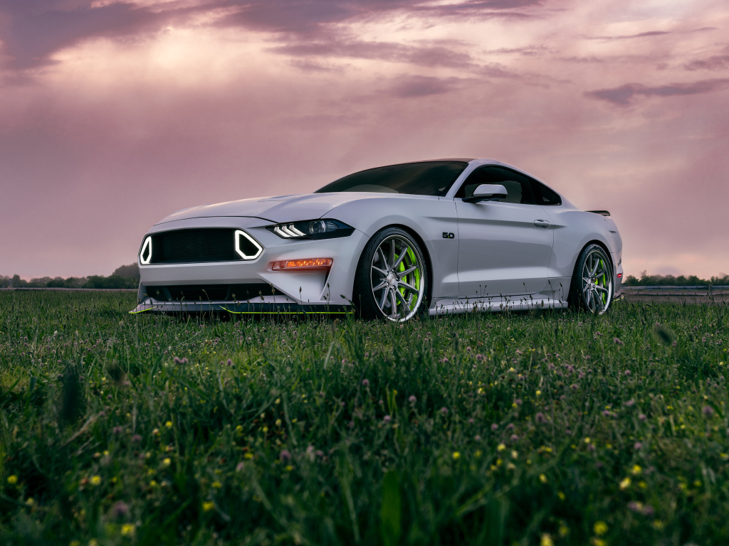 Автомобиль Ford Mustang GT на фоне красивого неба